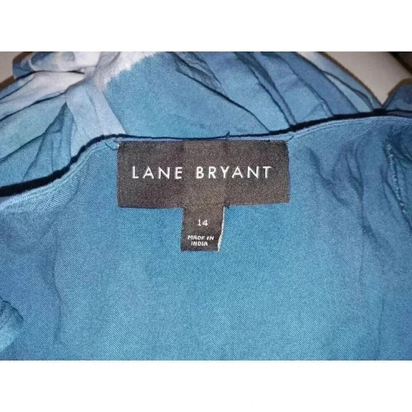 Lane Bryant Women's Dye Midi Dress Size 14 Blue White - Picture 9 of 10